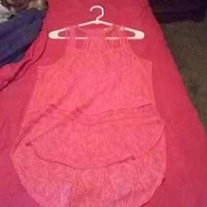 Beautiful salmon colored lace blouse